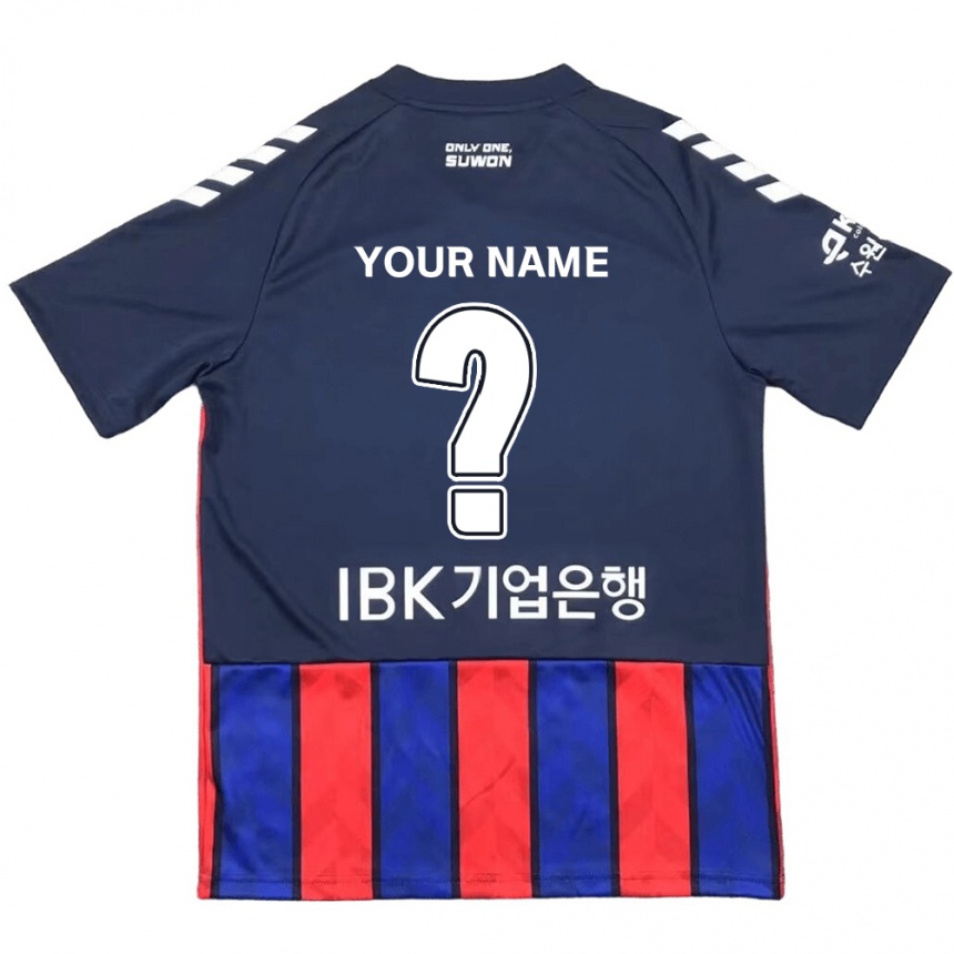 Kids Football Your Name #0 Blue Red Home Jersey 2024/25 T-Shirt