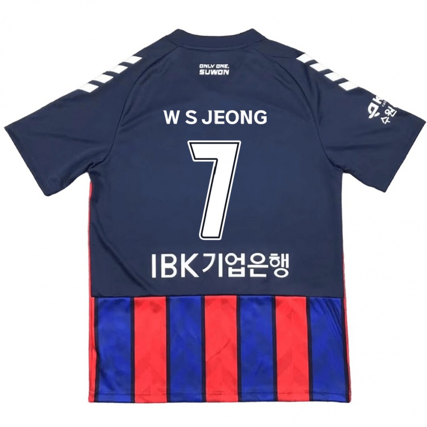 Kids Football Seung-Won Jeong #7 Blue Red Home Jersey 2024/25 T-Shirt