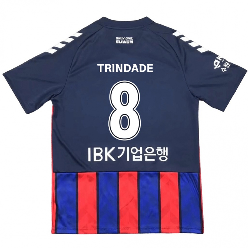 Kids Football Matheus Trindade #8 Blue Red Home Jersey 2024/25 T-Shirt