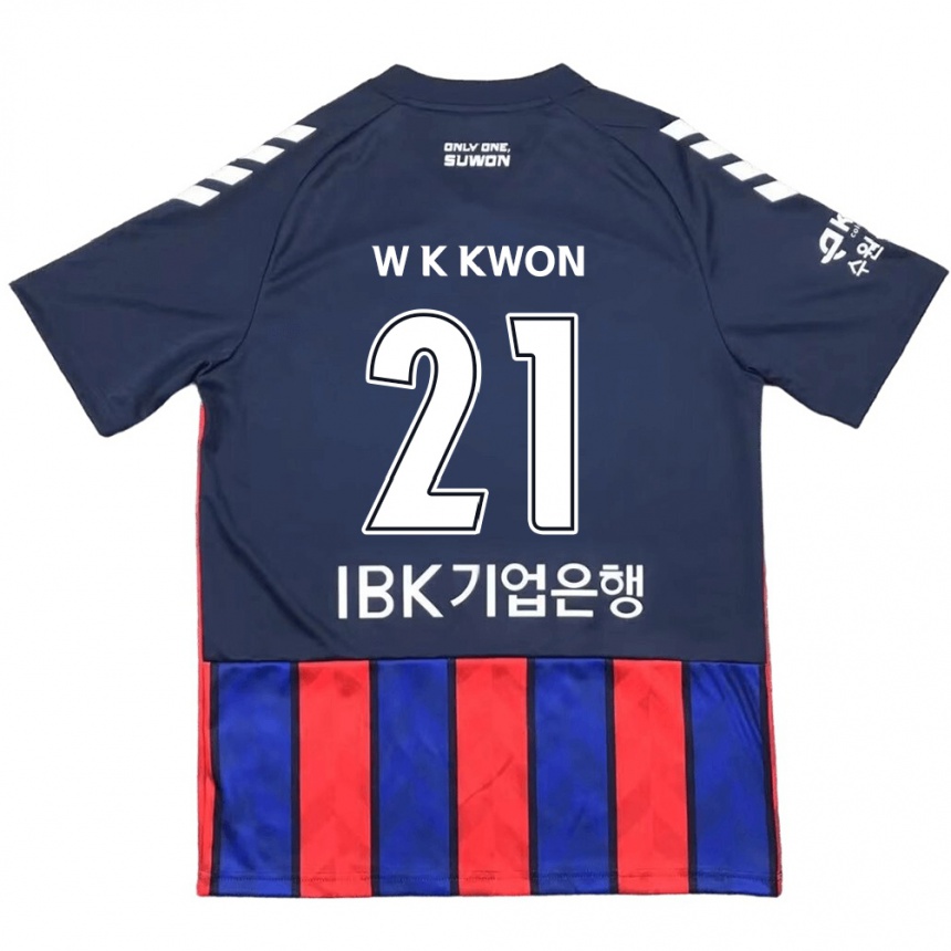 Kids Football Kyung-Won Kwon #21 Blue Red Home Jersey 2024/25 T-Shirt