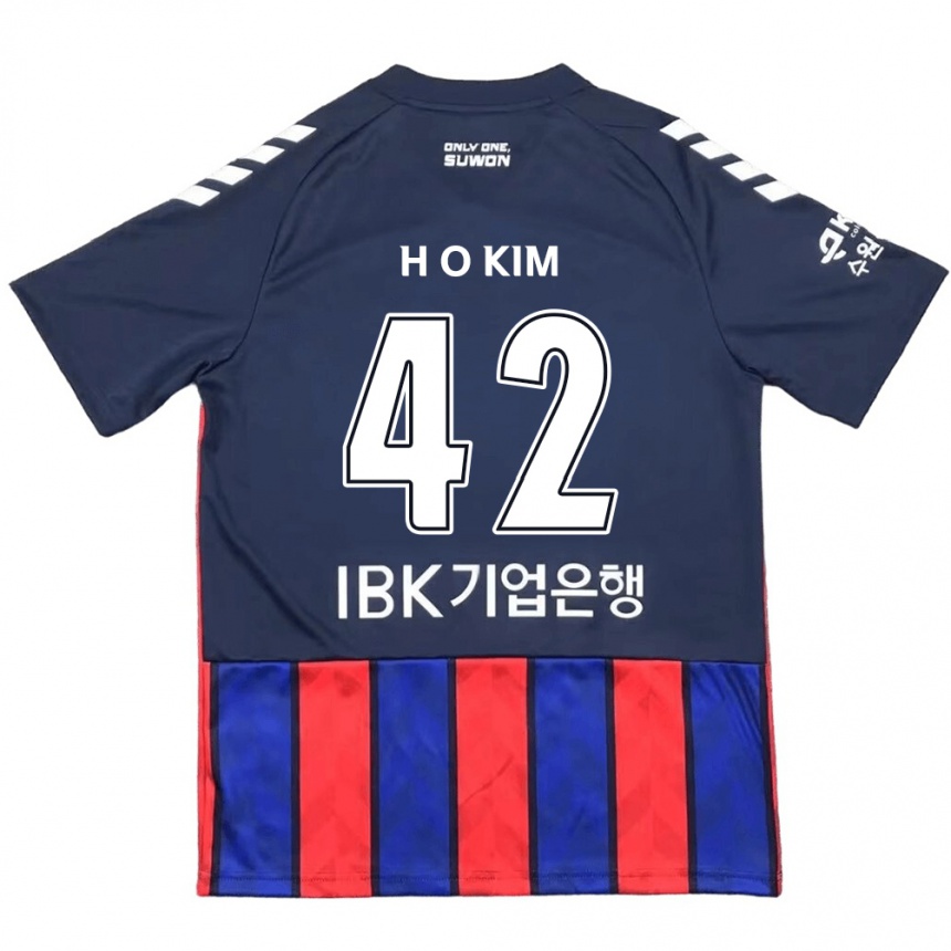 Kids Football One-Hyung Kim #42 Blue Red Home Jersey 2024/25 T-Shirt