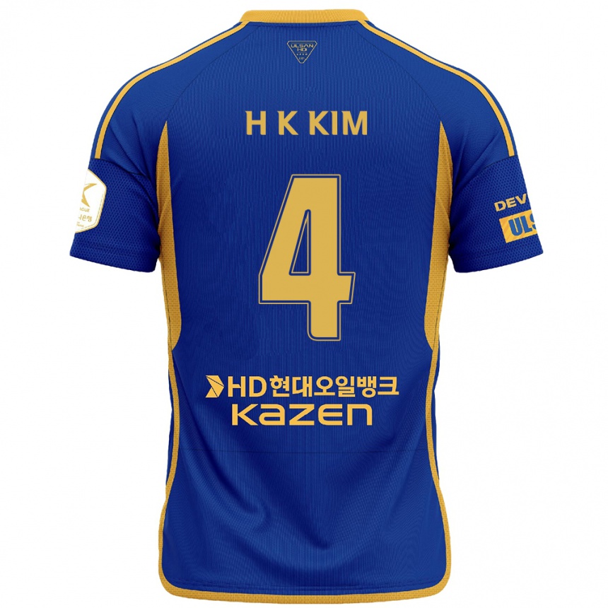 Kids Football Kee-Hee Kim #4 Blue Yellow Home Jersey 2024/25 T-Shirt