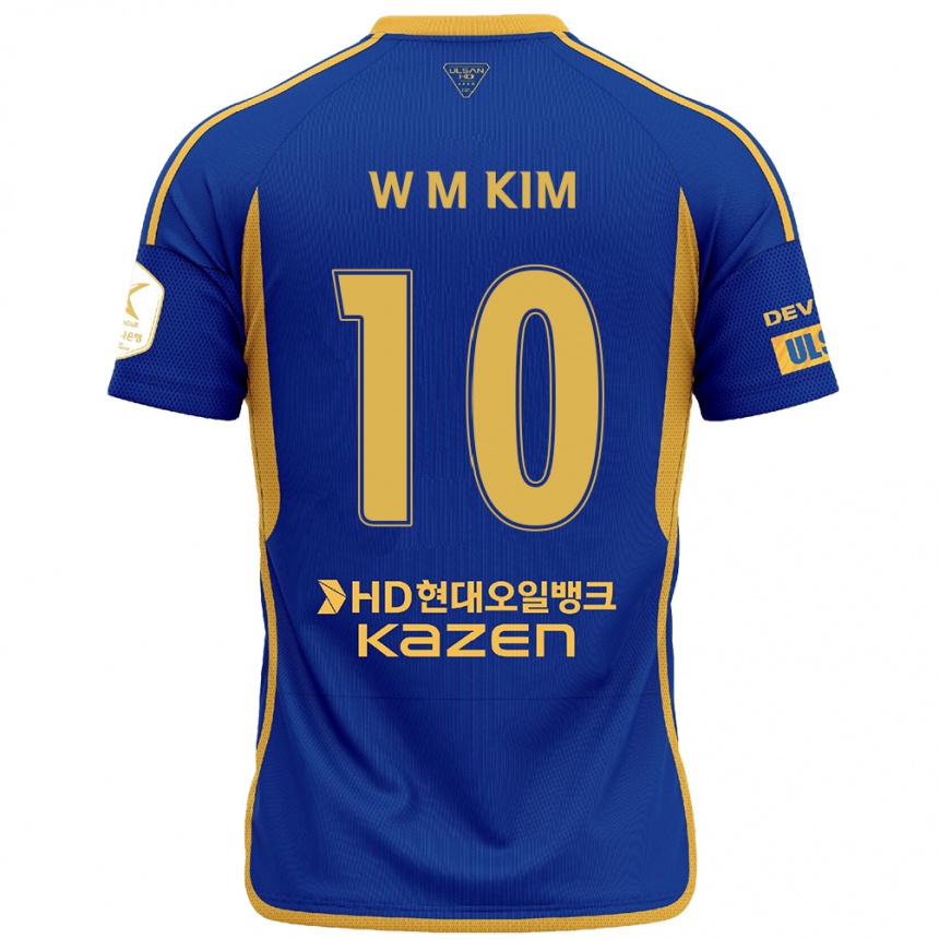 Kids Football Min-Woo Kim #10 Blue Yellow Home Jersey 2024/25 T-Shirt