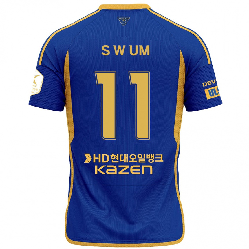 Kids Football Won-Sang Um #11 Blue Yellow Home Jersey 2024/25 T-Shirt