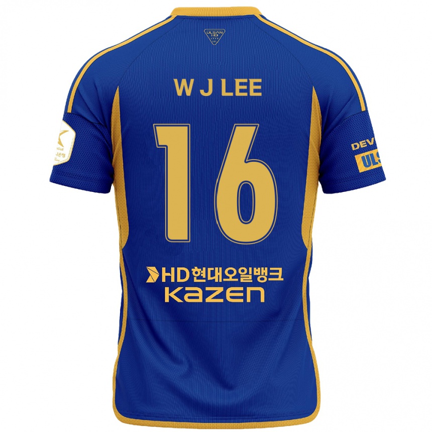 Kids Football Jae-Wook Lee #16 Blue Yellow Home Jersey 2024/25 T-Shirt