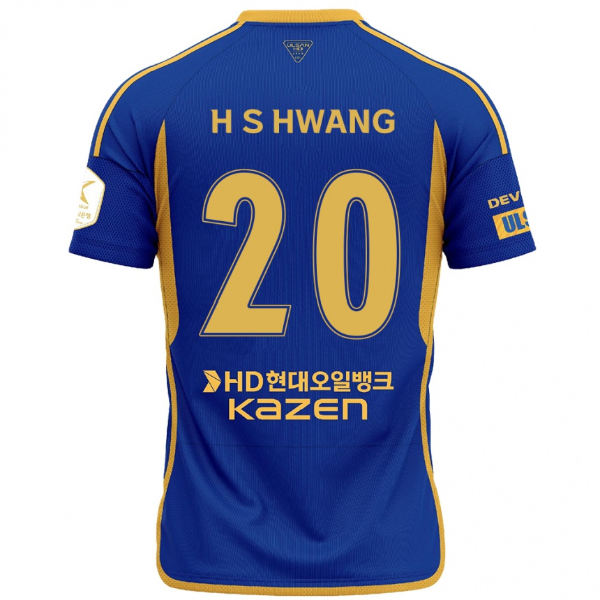 Kids Football Seok-Ho Hwang #20 Blue Yellow Home Jersey 2024/25 T-Shirt