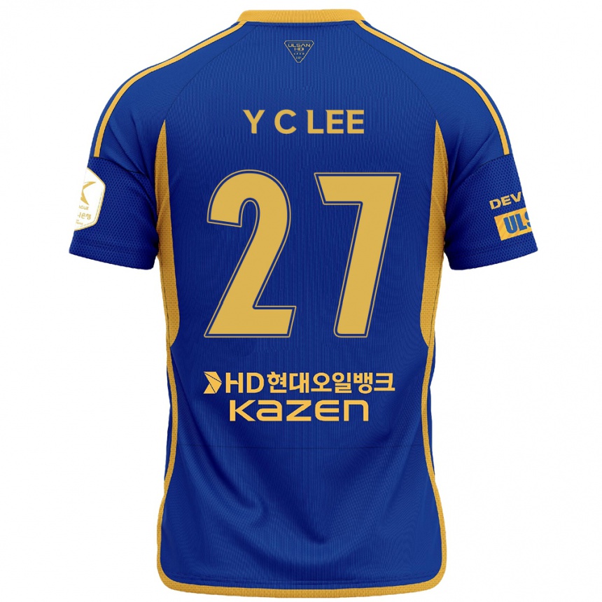 Kids Football Chung-Yong Lee #27 Blue Yellow Home Jersey 2024/25 T-Shirt