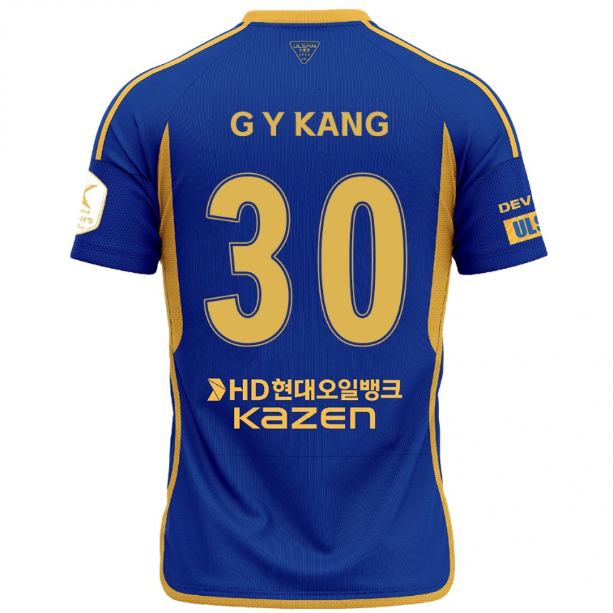 Kids Football Yun-Gu Kang #30 Blue Yellow Home Jersey 2024/25 T-Shirt