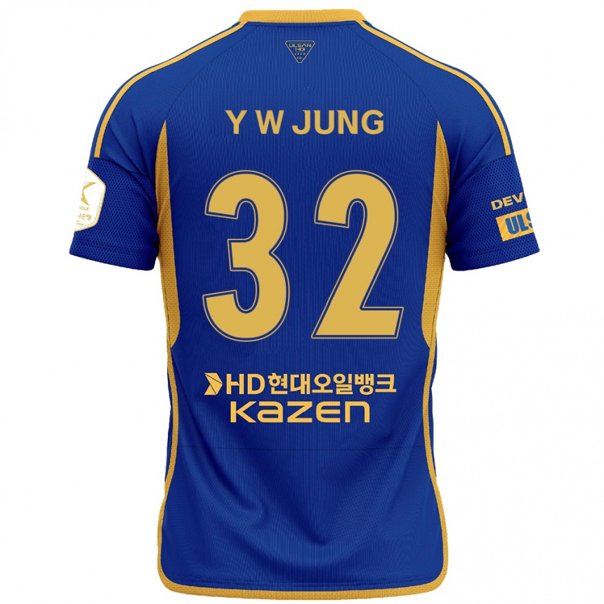 Kids Football Woo-Young Jung #32 Blue Yellow Home Jersey 2024/25 T-Shirt