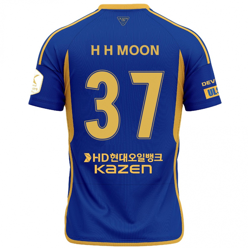 Kids Football Hyeon-Ho Moon #37 Blue Yellow Home Jersey 2024/25 T-Shirt