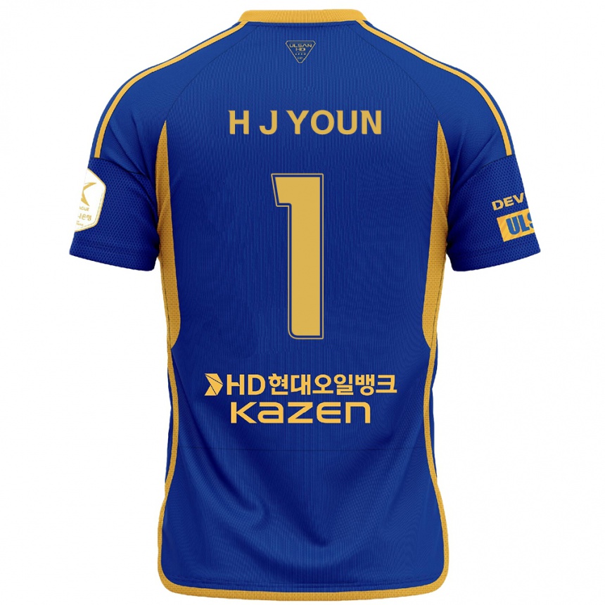 Kids Football Je-Hun Youn #1 Blue Yellow Home Jersey 2024/25 T-Shirt