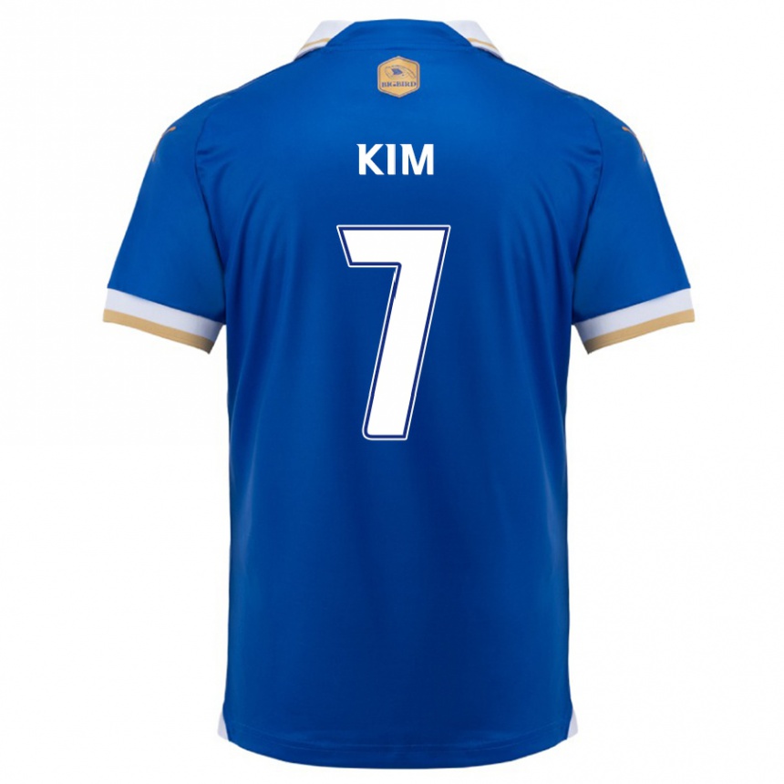 Kids Football Hyun Kim #7 Blue White Home Jersey 2024/25 T-Shirt