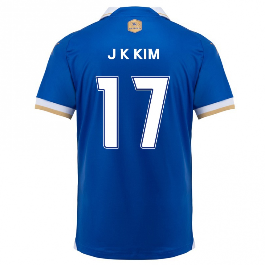 Kids Football Kyeong-Jung Kim #17 Blue White Home Jersey 2024/25 T-Shirt