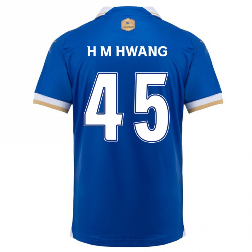 Kids Football Myung-Hyun Hwang #45 Blue White Home Jersey 2024/25 T-Shirt