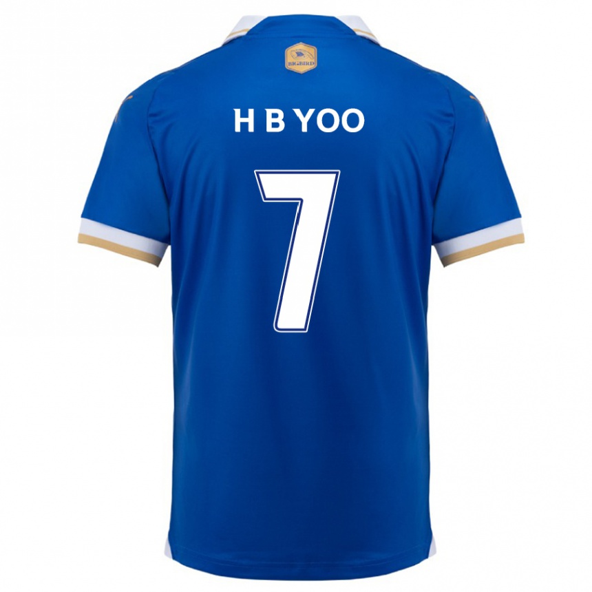 Kids Football Byung-Heon Yoo #7 Blue White Home Jersey 2024/25 T-Shirt