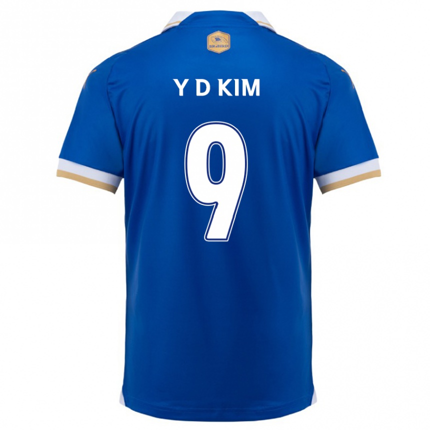 Kids Football Dong-Yeon Kim #9 Blue White Home Jersey 2024/25 T-Shirt