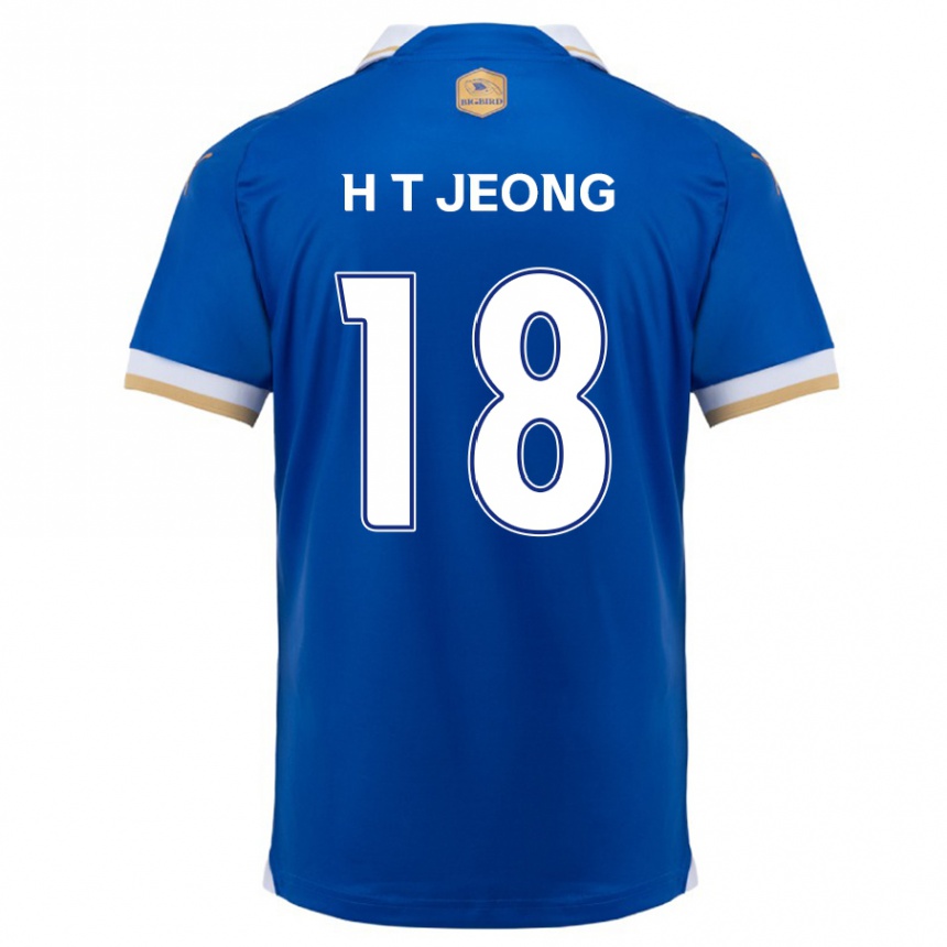 Kids Football Tae-Hwan Jeong #18 Blue White Home Jersey 2024/25 T-Shirt