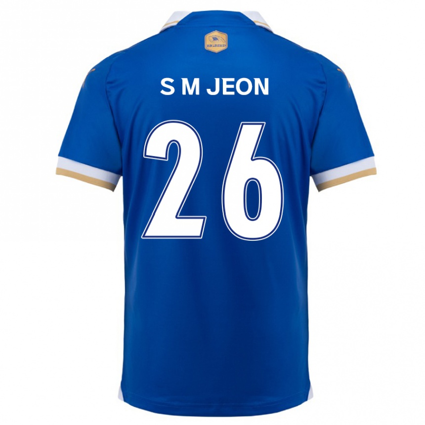 Kids Football Min-Seung Jeon #26 Blue White Home Jersey 2024/25 T-Shirt