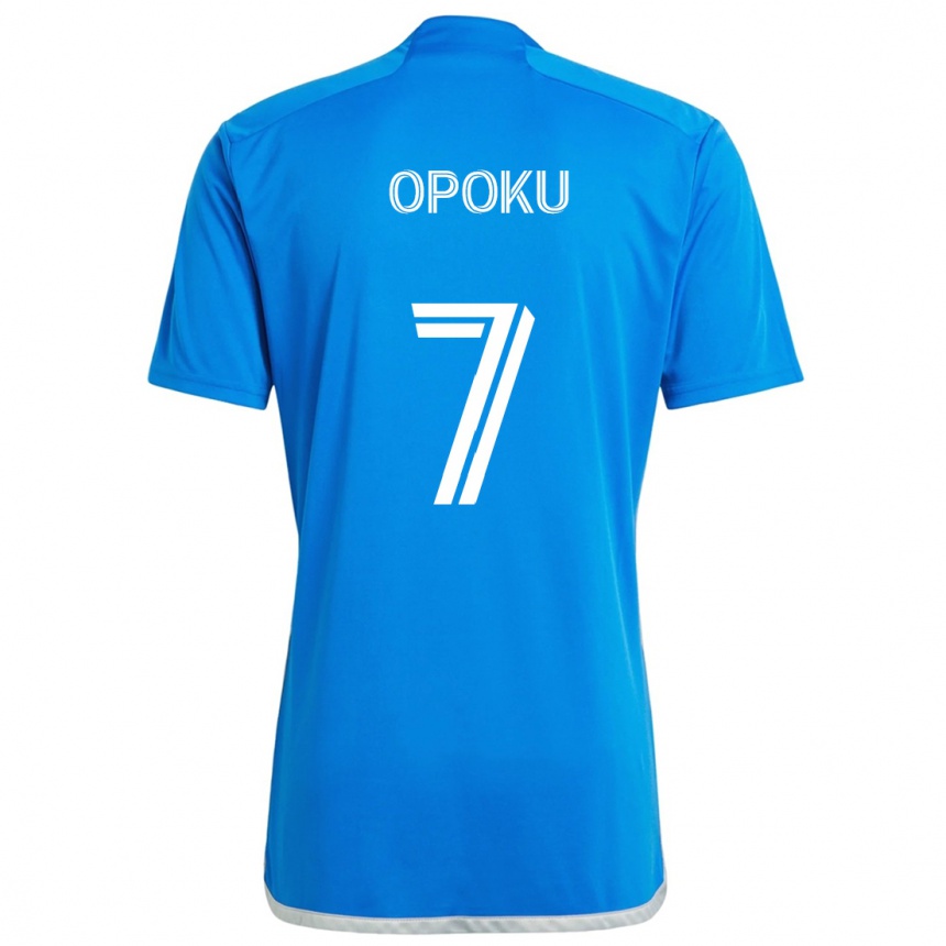 Kids Football Kwadwo Opoku #7 Blue White Home Jersey 2024/25 T-Shirt