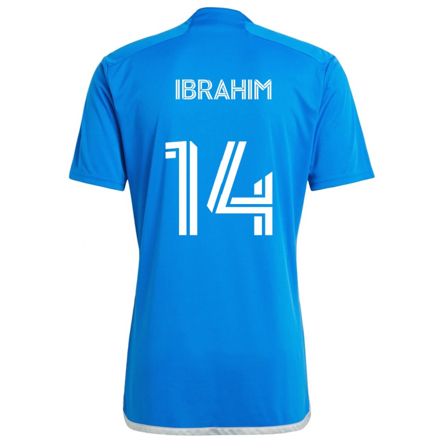 Kids Football Sunusi Ibrahim #14 Blue White Home Jersey 2024/25 T-Shirt