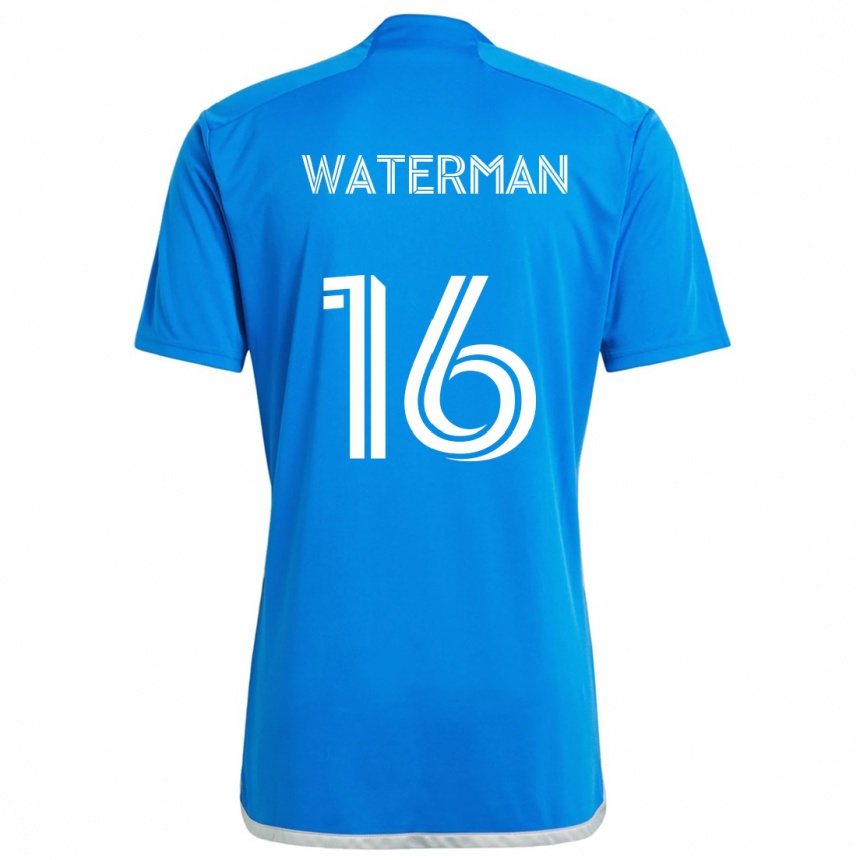 Kids Football Joel Waterman #16 Blue White Home Jersey 2024/25 T-Shirt