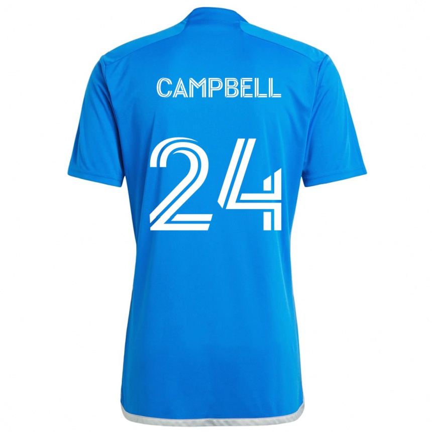 Kids Football George Campbell #24 Blue White Home Jersey 2024/25 T-Shirt