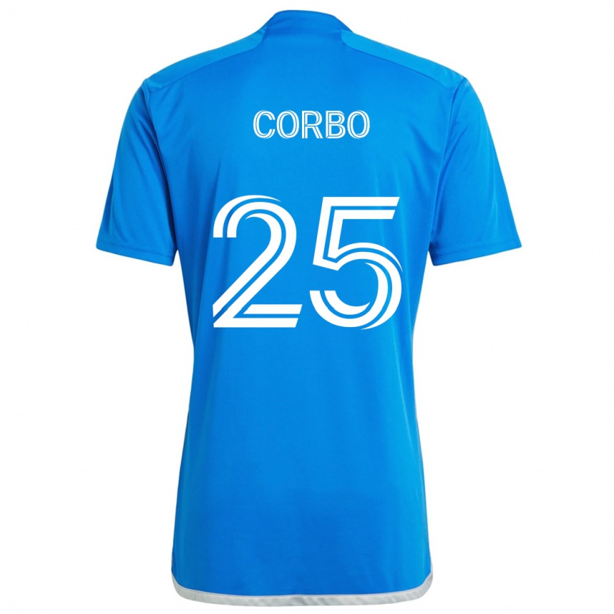 Kids Football Gabriele Corbo #25 Blue White Home Jersey 2024/25 T-Shirt