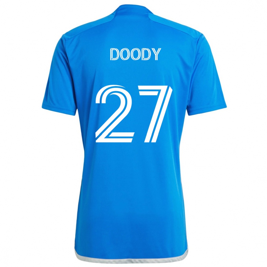 Kids Football Grayson Doody #27 Blue White Home Jersey 2024/25 T-Shirt