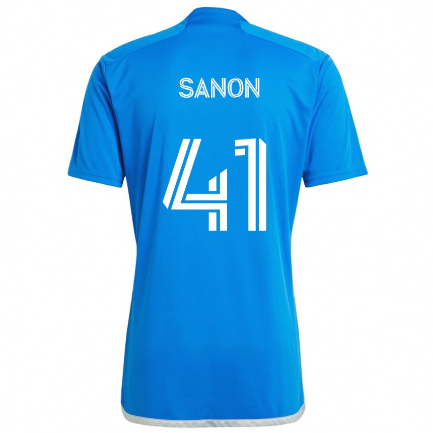 Kids Football Jérémy Sanon #41 Blue White Home Jersey 2024/25 T-Shirt