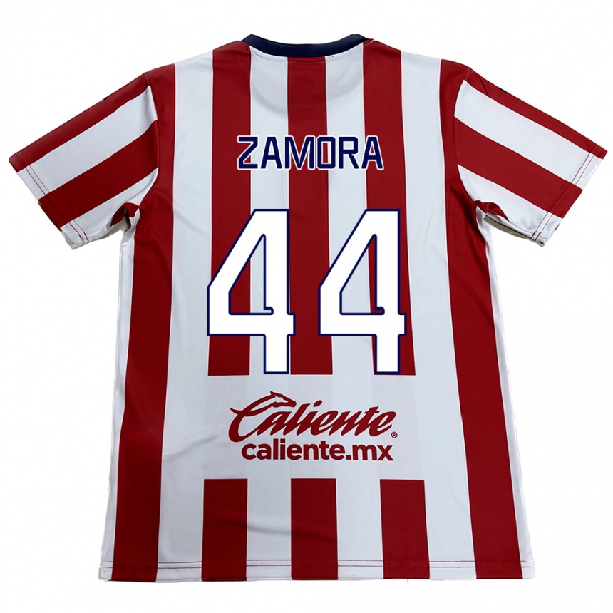 Kids Football Saúl Zamora #44 Red White Home Jersey 2024/25 T-Shirt