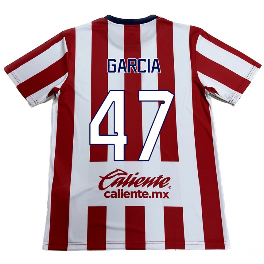 Kids Football Gael García #47 Red White Home Jersey 2024/25 T-Shirt