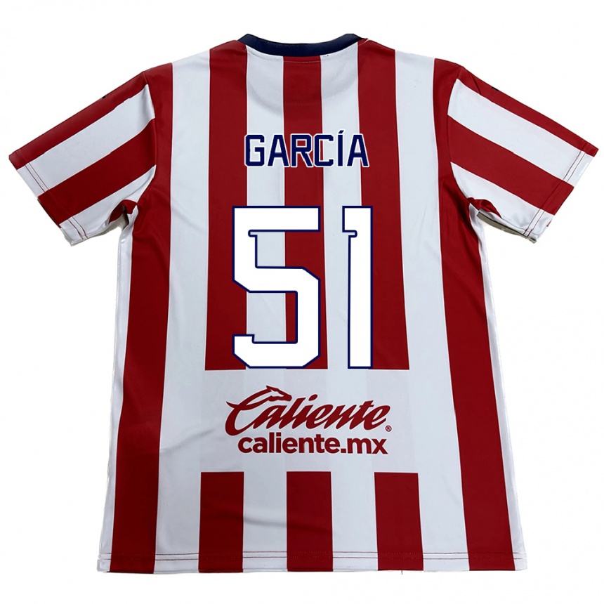 Kids Football Eduardo García #51 Red White Home Jersey 2024/25 T-Shirt