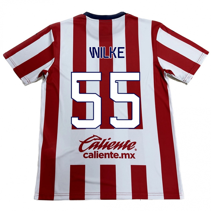 Kids Football Teun Wilke #55 Red White Home Jersey 2024/25 T-Shirt