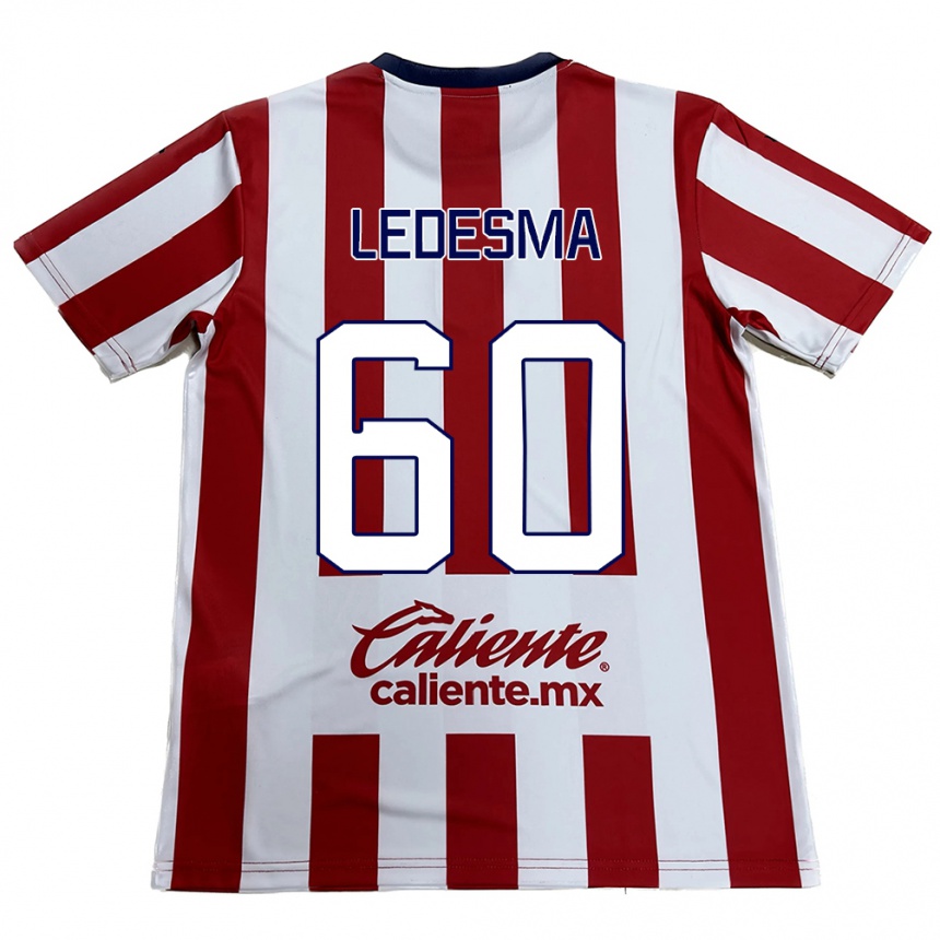 Kids Football Luis Ledesma #60 Red White Home Jersey 2024/25 T-Shirt