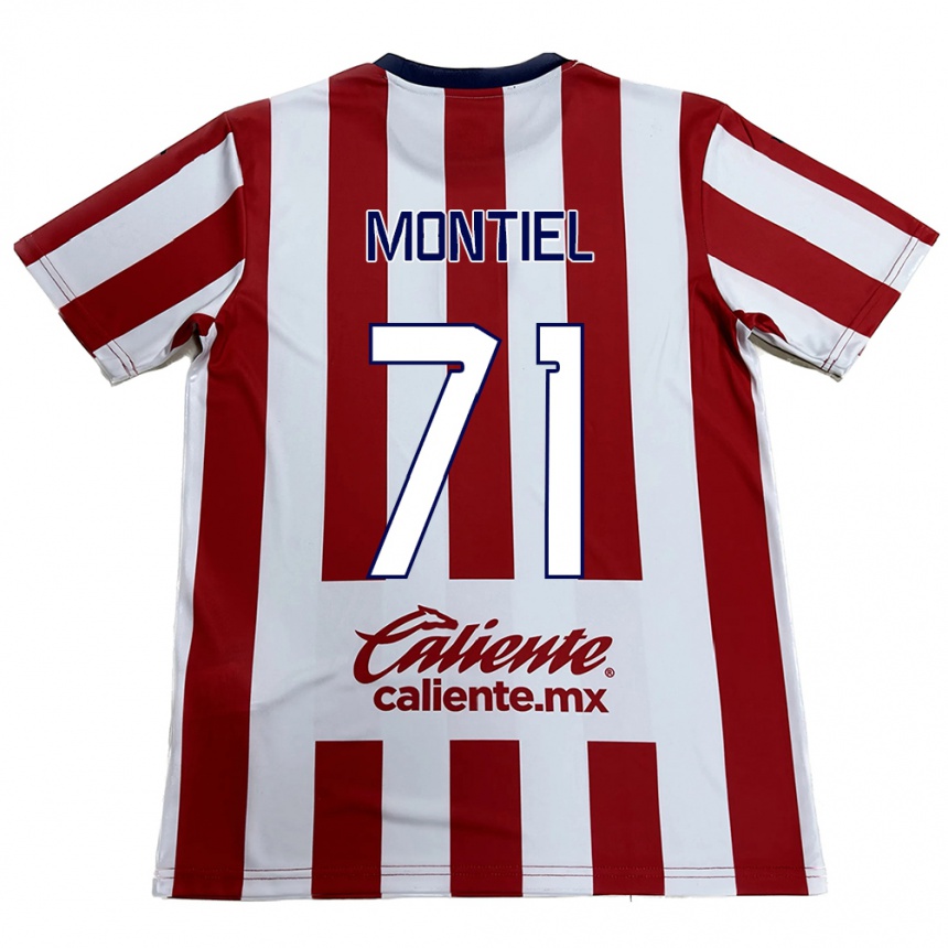 Kids Football Erick Montiel #71 Red White Home Jersey 2024/25 T-Shirt