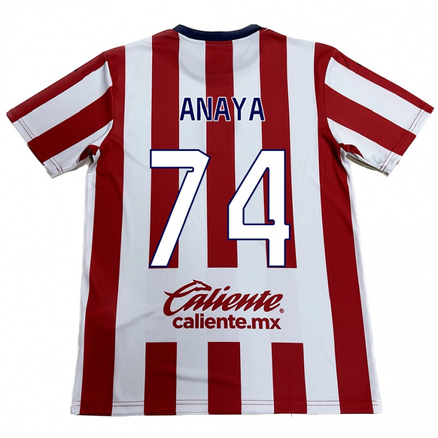 Kids Football Mario Anaya #74 Red White Home Jersey 2024/25 T-Shirt