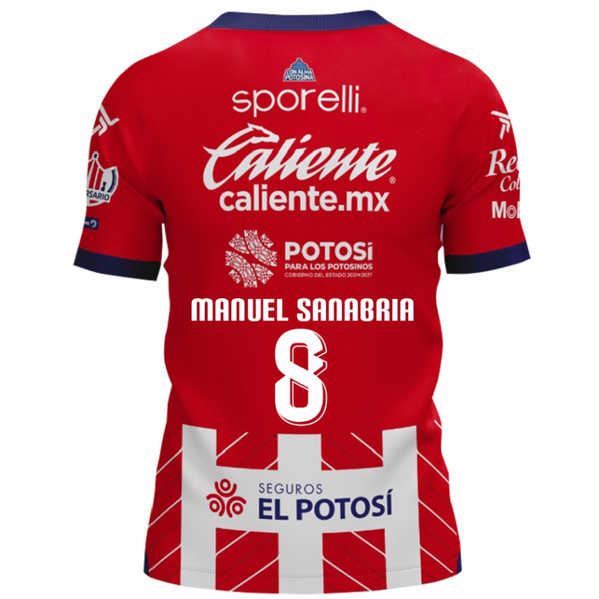 Kids Football Juan Manuel Sanabria #8 Red White Home Jersey 2024/25 T-Shirt