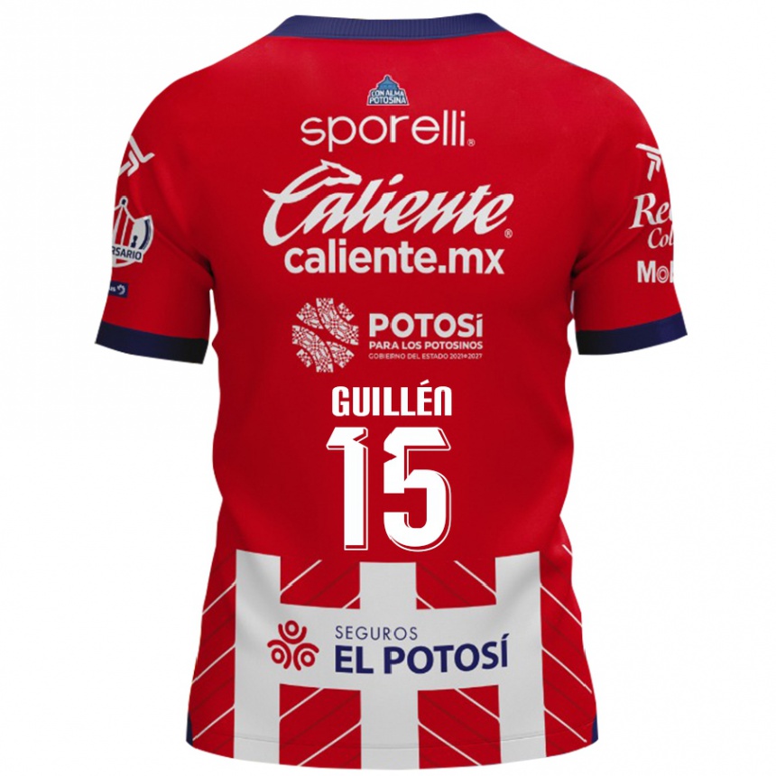 Kids Football Daniel Guillén #15 Red White Home Jersey 2024/25 T-Shirt