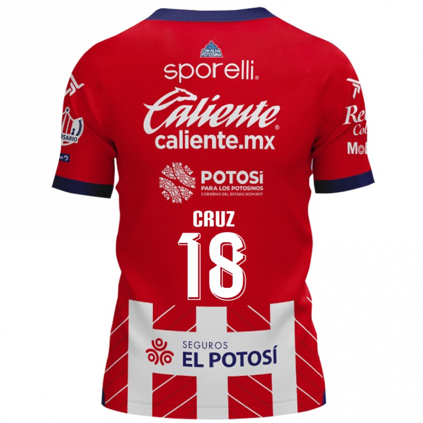 Kids Football Aldo Cruz #18 Red White Home Jersey 2024/25 T-Shirt