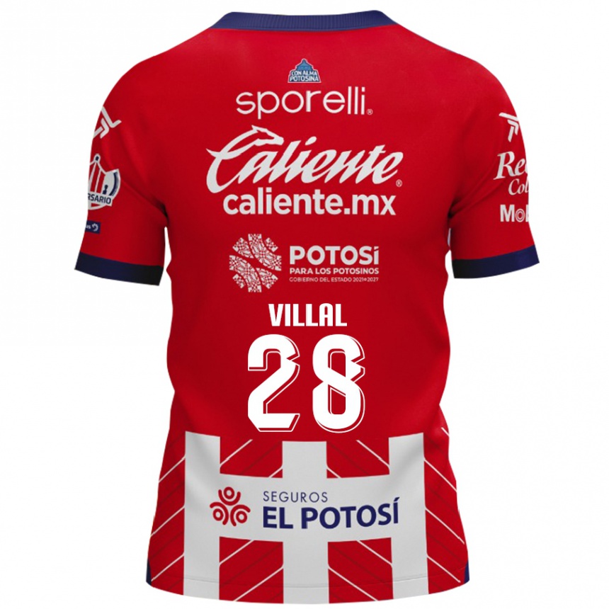 Kids Football Jonantán Villal #28 Red White Home Jersey 2024/25 T-Shirt