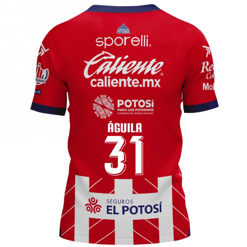 Kids Football Eduardo Águila #31 Red White Home Jersey 2024/25 T-Shirt