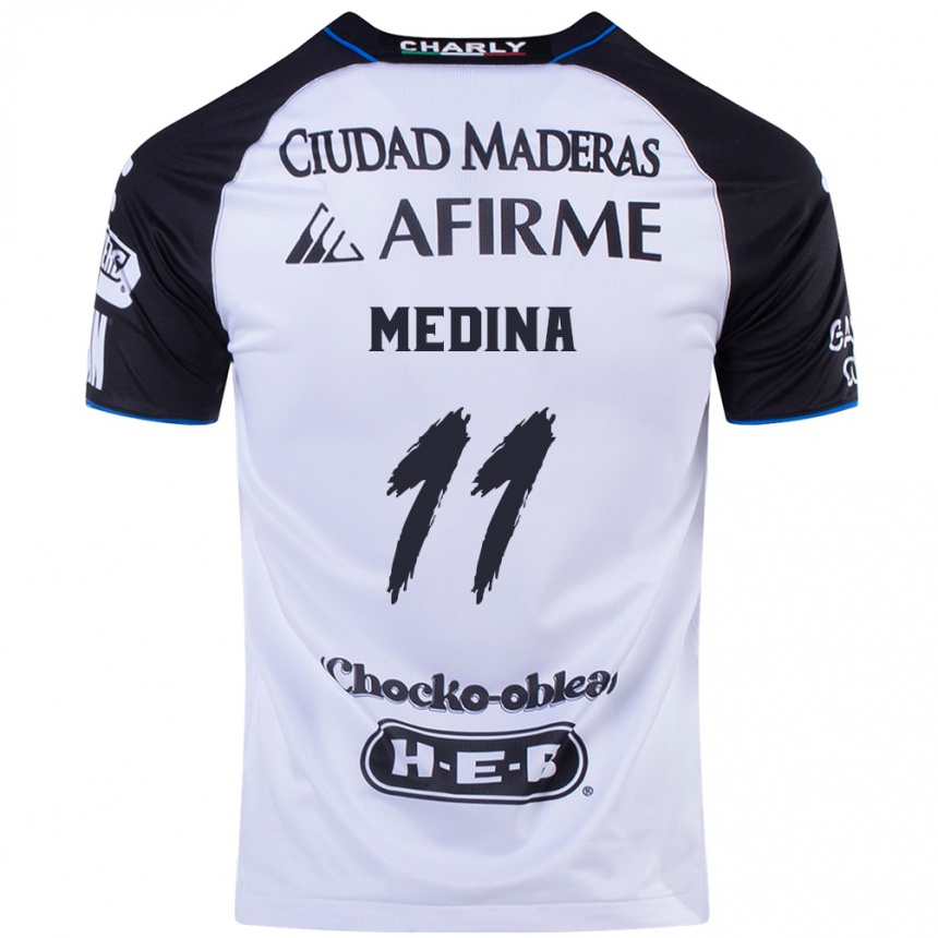 Kids Football Alan Medina #11 Black Blue Home Jersey 2024/25 T-Shirt