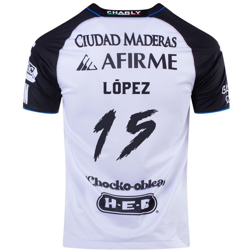 Kids Football Víctor López #15 Black Blue Home Jersey 2024/25 T-Shirt