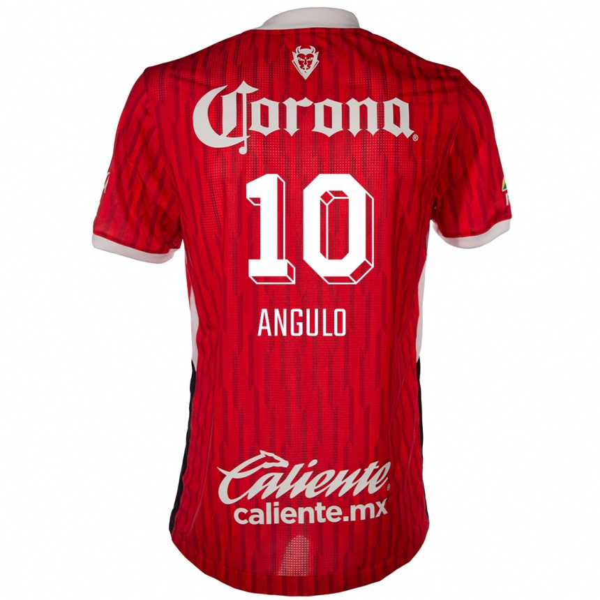 Kids Football Jesús Angulo #10 Red White Home Jersey 2024/25 T-Shirt