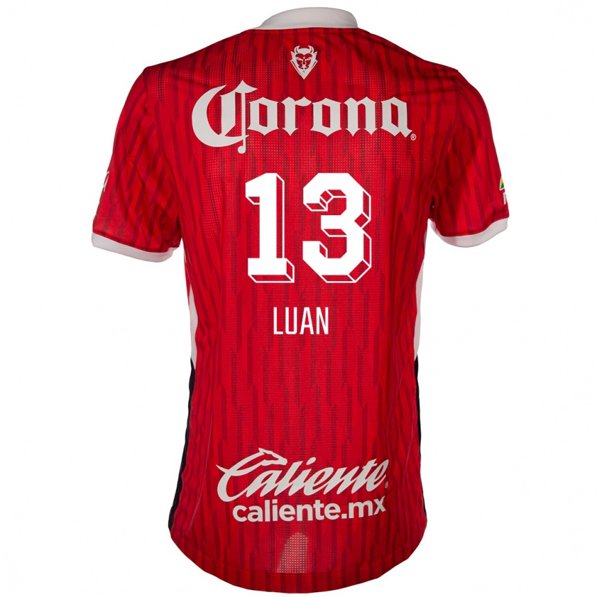 Kids Football Luan #13 Red White Home Jersey 2024/25 T-Shirt