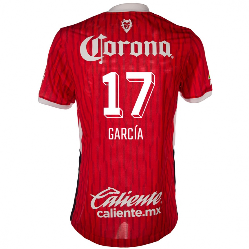 Kids Football Brian García #17 Red White Home Jersey 2024/25 T-Shirt