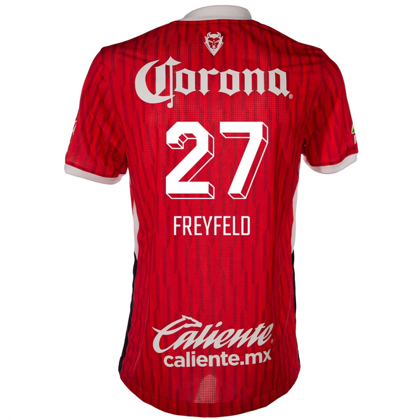 Kids Football Emiliano Freyfeld #27 Red White Home Jersey 2024/25 T-Shirt