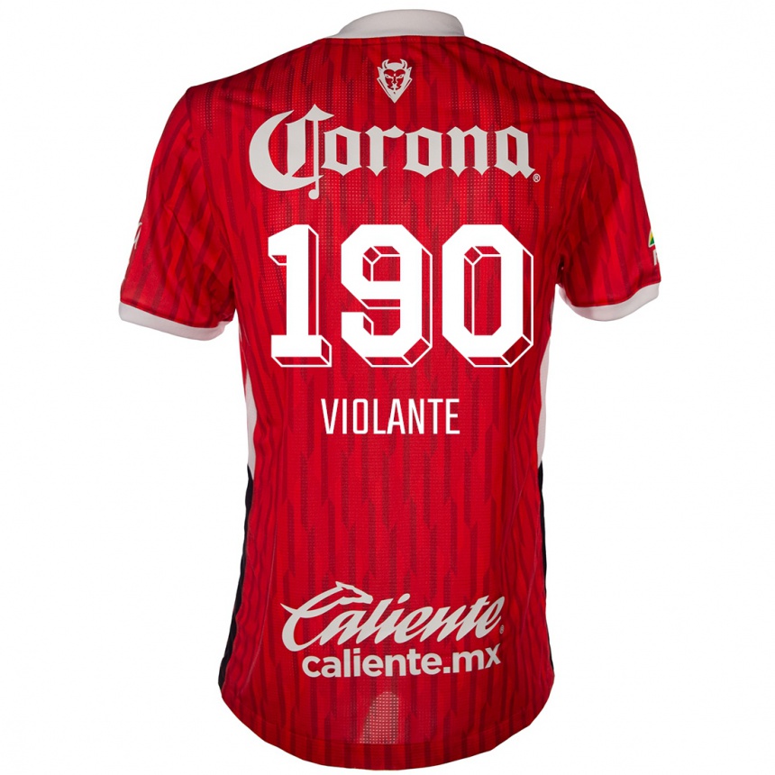 Kids Football Isaías Violante #190 Red White Home Jersey 2024/25 T-Shirt