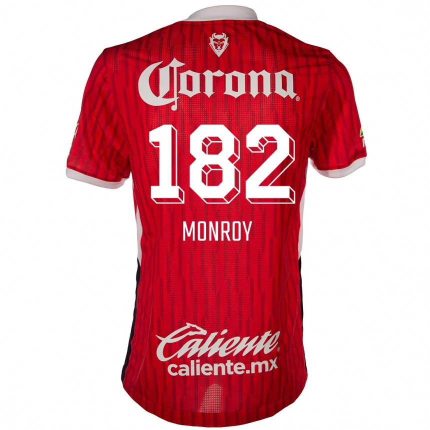 Kids Football Brayan Monroy #182 Red White Home Jersey 2024/25 T-Shirt