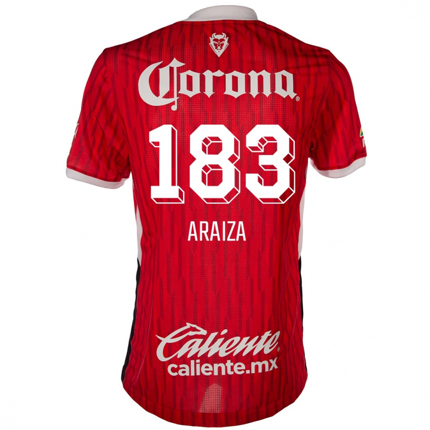 Kids Football Daniel Araiza #183 Red White Home Jersey 2024/25 T-Shirt